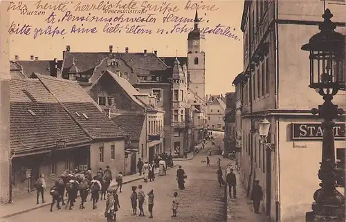 alte orig. AK Wurzen Sachsen Wenceslaistrasse 1920 Vorkrieg