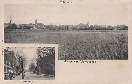 alte orig. AK Werneuchen b Bernau Stadtrand Berlinerstrasse Vorkrieg