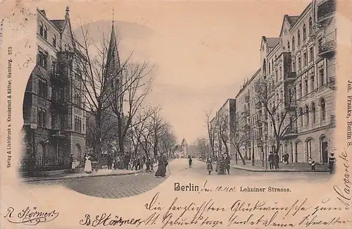 alte orig. AK Berlin Lehniner Strasse Kreuzberg (heute Lilienthalstr.) 1900 Vorkrieg