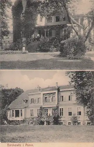 alte orig. AK Barskewitz Barzkowice i. Pommern Saatzig Schloss Herrenhaus Villa 1910 Vorkrieg