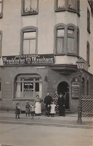 alte orig. AK Frankfurt a. Main Gasthaus Frankfurter Brauerei Brauhaus Ausschank Frankenallee Nr. 220 Vorkrieg 1914