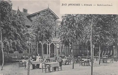 alte orig. AK Bad Arendsee i. Altmark Schützenhaus Biergarten Vorkrieg