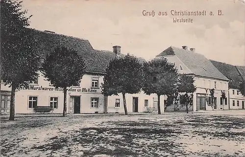 alte orig. AK Christianstadt a. Bober b Naumburg a. Bober Gasthof Otto König Westseite 1920 Vorkrieg