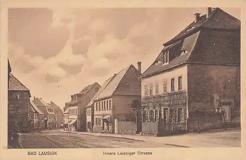 alte orig. AK Bad Lausigk Bad Lausick Leipziger Strasse 1912 Vorkrieg
