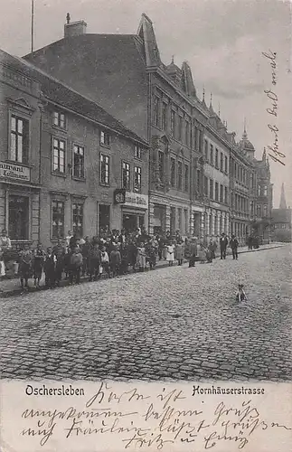 alte orig. AK Oschersleben a. Bode Hornhäuserstrasse Restaurant Kullmann 1904 Vorkrieg