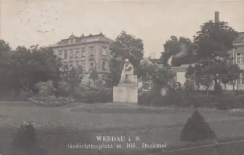 alte orig. AK Werdau i. Sachsen Gedächtnisplatz 1925 Vorkrieg