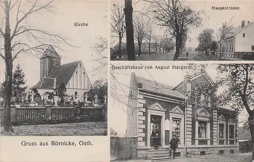 alte orig. AK Börnicke b Nauen Kremmen Havelland Geschäftshaus Laden von A. Stargardt Hauptstrasse 1909 Vorkrieg