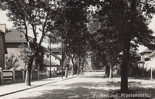 alte orig. AK Fredersdorf b Berlin Rüdersdorf Neuenhagen Plantanenstr. Platanenstrasse Ecke Pohlstrasse 1938 Vorkrieg