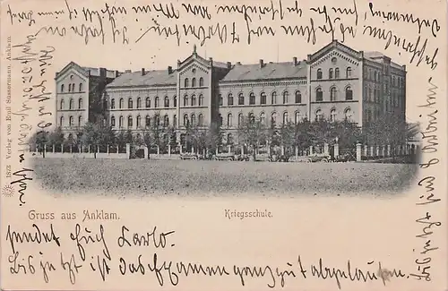 alte orig. AK Anklam An der Kriegsschule 1900 Vorkrieg