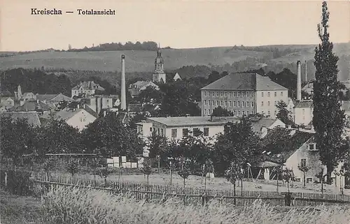 alte orig. AK Kreischa Häuser Stadtrand Vorkrieg