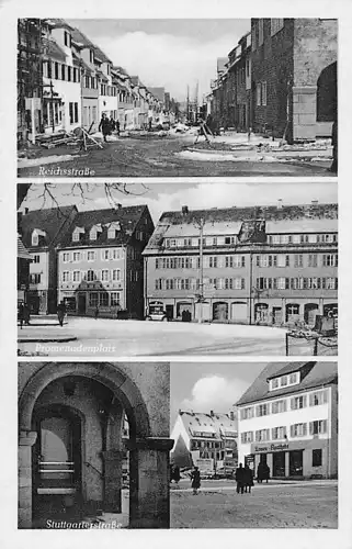 alte orig. AK Freudenstadt Schwarzwald Reichsstrasse Promenadenplatz Wiederaufbau ca. 60er Jahre