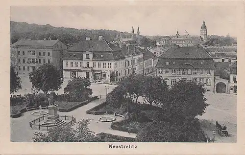 alte orig. AK Neustrelitz Ansicht Häuser u. Schloss Vorkrieg