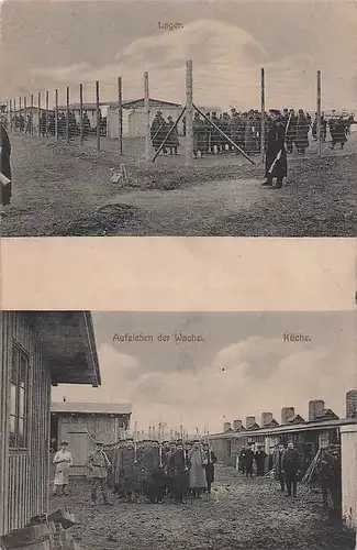 alte orig. AK Merseburg a. Saale Gefangenen- Lager Merseburg Aufziehen der Wache Küche 1914 Vorkrieg