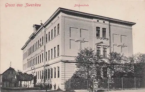 alte orig. AK Zwenkau b Leipzig Bürgerschule ca. 1905 Vorkrieg