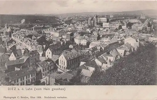 alte orig. AK Diez a. Lahn b Limburg Häuser vom Hain 1905 Vorkrieg