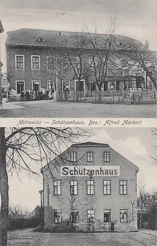 alte orig. AK Mittweida i. Sachsen Schützenhaus Gasthaus Markert 1928 Vorkrieg