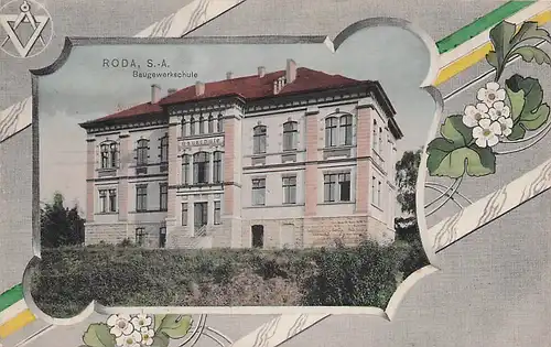 alte orig. AK Roda S.- A. Stadtroda Thüringen Bauschule Baugewerkschule 1908 Vorkrieg