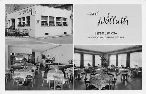 alte orig. AK Haslach Schwarzwald b Steinach Fischerbach Cafe Pöllath 1960