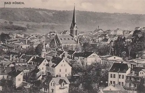 alte orig. AK Bad Kösen b Naumburg Saale Häuser Dachpanorama Vorkrieg