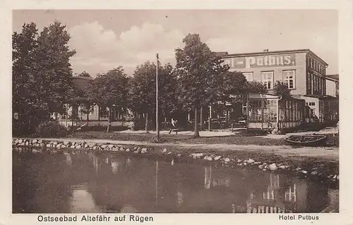 alte orig. AK Ostseebad Altefähr Rügen Hotel Putbus Vorkrieg