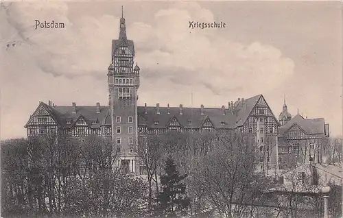 alte orig. AK Potsdam Nahaufnahme Kriegsschule 1907 Vorkrieg