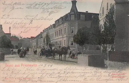 alte orig. AK Priestewitz b Grossenhain Großenhain Riesa Ortsszene 1904 Vorkrieg