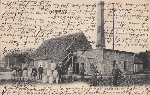 alte orig. AK Ducherow b Spantekow Anklam Ueckermünde Molkerei mit Besitzer und Angestellten Butter Milch 1904 Vorkrieg