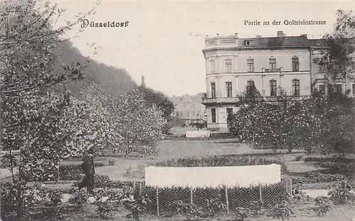 alte orig. AK Düsseldorf  Partie an der Goltsteinstrasse Vorkrieg