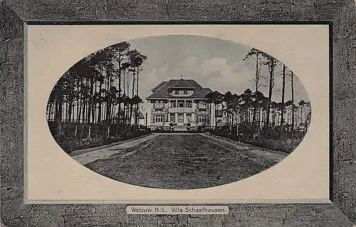 alte orig. AK Welzow Niederlausitz Senftenberg Cottbus Villa Schaafhausen Bergbau Direktor Prägekarte 1910 Vorkrieg