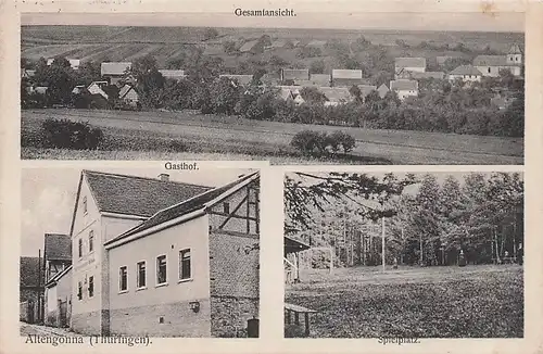 alte orig. AK Altengönna Thüringen b Lehesten Gasthof und Spielplatz 1921 Vorkrieg