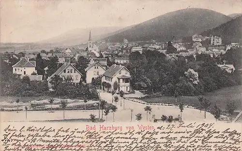 alte orig. AK Bad Harzburg b Goslar Clausthal Szene von Westen Häuser 1904 Vorkrieg