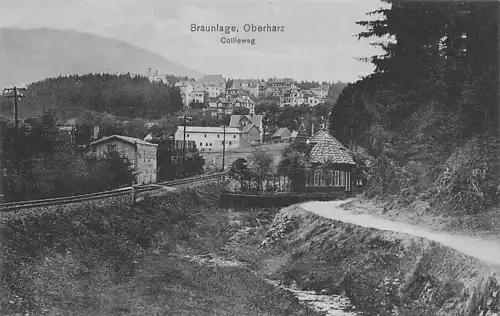 alte orig. AK Braunlage Harz b Goslar Bad Harzburg Eisenbahn Linie Collieweg 1912 Vorkrieg