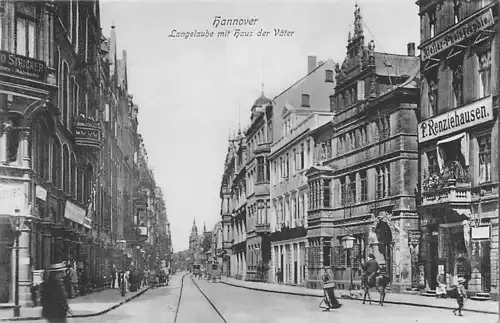 alte orig. AK Hannover Langelaube Strasse Atelier Photo Renziehausen 1907 Vorkrieg