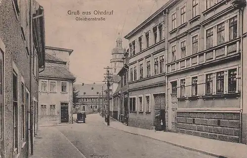 alte orig. AK Ohrdruf b Gotha Gleichenstrasse 1917 Vorkrieg