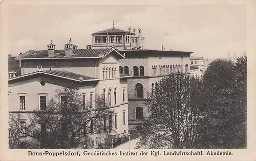 alte orig. AK Bonn a. Rhein Poppelsdorf Nahaufnahme Geodätisches Institut Geodäsie 1920 Vorkrieg