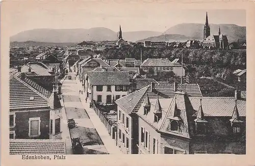 alte orig. AK Edenkoben Pfalz b Neustadt Weinstrasse Dachpanorama Häuser Vorkrieg