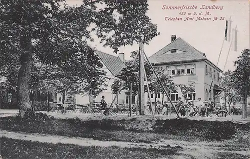 alte orig. AK Landberg b Mohorn Pohrsdorf Häuser Sommerfrische Pension Gasthaus 1922 Vorkrieg