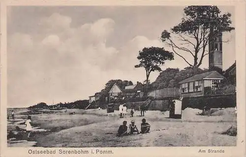 alte orig. AK Sorenbohm Sarbinowo b Mielno Köslin Am Strande Vorkrieg