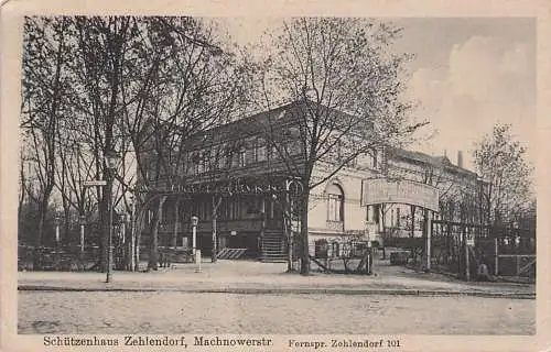 alte orig. AK Zehlendorf Berlin Restaurant Schützenhaus Machnowerstrasse 1916 Vorkrieg