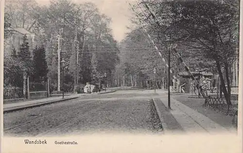 alte orig. AK Wandsbek Hamburg Bahnschranke Eisenbahn Goethestrasse 1907 Vorkrieg