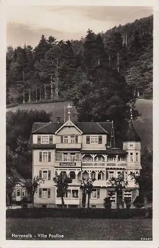 alte orig. AK Herrenalb b Dobel Marxzell Loffenau Villa Pauline 1940 Vorkrieg