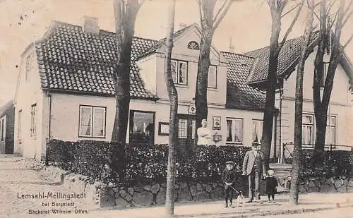 alte orig. AK Lemsahl Mellingstedt Hamburg Wandsbek Bergstedt Bäckerei Wilhelm Offen Posthilfsstelle 1917 Vorkrieg