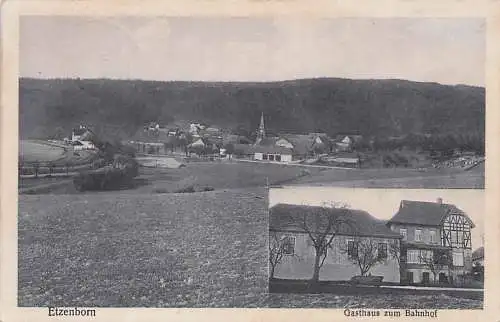 alte orig. AK Etzenborn b Gleichen Weißenborn Duderstadt Eichsfeld Gasthaus zum Bahnhof 1933 Vorkrieg