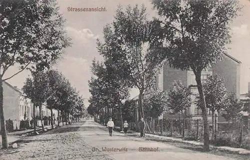 alte orig. AK Gross Wusterwitz b Genthin Ziesar Tucheim Rosenau Bahnhof Kinder 1908 Vorkrieg