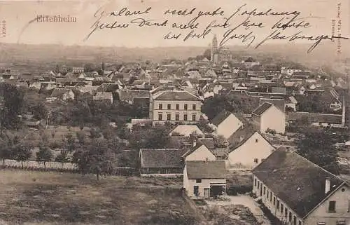 alte orig. AK Ettenheim b Freiburg Breisgau Kippenheim Mahlberg Dachpanorama Häuser ca 1915 Vorkrieg