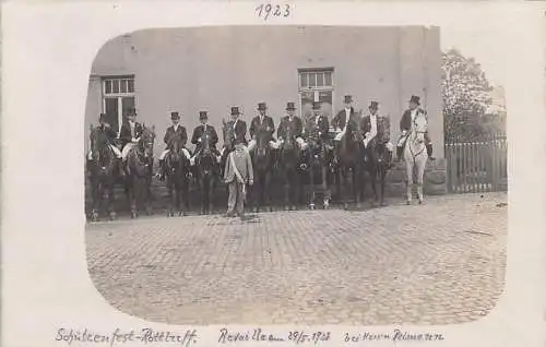 alte orig. AK Rottluff Chemnitz b Siegmar Rabenstein Altendorf Schützenfest Revaille Pferde Reiter Schützenverein 1923 Vorkrieg