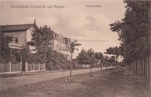 alte orig. AK Juliusruh b Ostseebad Breege Rügen Villenstrasse Häuser Vorkrieg