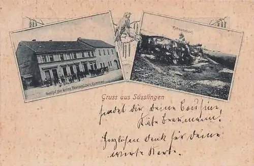 alte orig. AK Süplingen (auf der Karte falsch als Süsslingen bezeichnet) b Haldensleben Erxleben Neuhaldensleben Gasthof zur Sonne Rothmannsbusch 1904 Vorkrieg