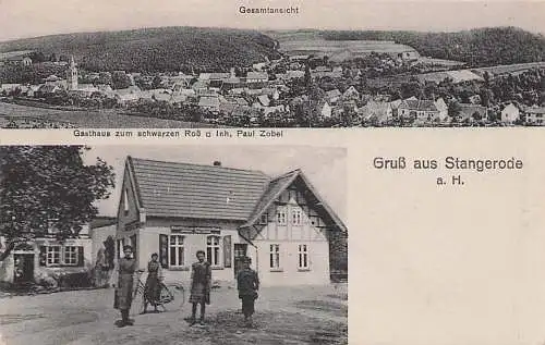 alte orig. AK Stangerode Harz b Arnstein Aschersleben Gasthaus Paul Zobel 1917 Vorkrieg