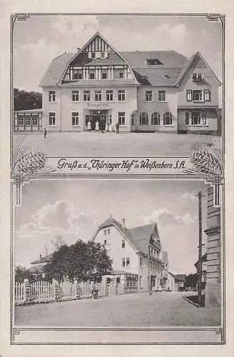 alte orig. AK Weissenborn Weißenborn b Hermsdorf Klosterlausnitz Gasthaus Thüringer Hof 1920 Vorkrieg